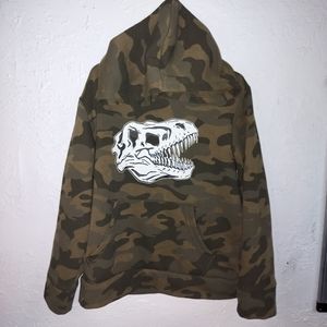 Old Navy Camo Dinosaur Hoodie Size S (6-7)